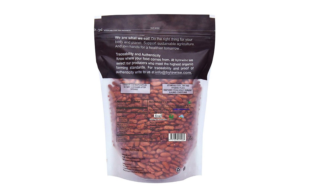 Bytewise Organic Rajma Chitra (Sparkled Kidney Beans)   Pack  500 grams
